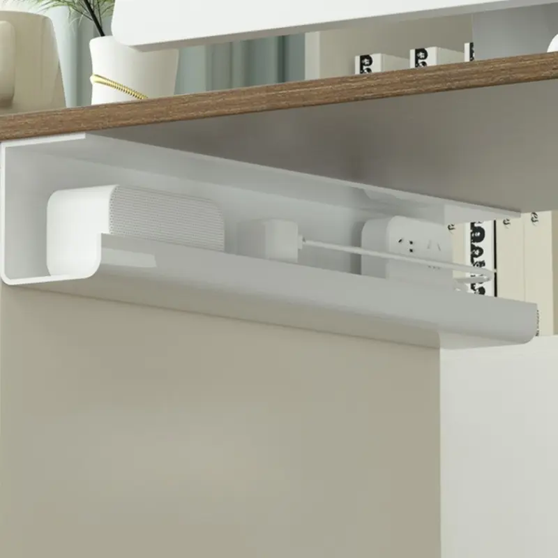 Under Desk Cable Organizer, Wire Management Tray for Computer Tables, No-Drill Cord Holder, Space-Saving Solution for Home Office, Desk Tidy, Desk Accessories