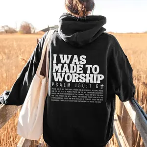 Made To Worship Psalm 150 Armor Of God WWJD Christian Hoodie Graphic Print Idea Faith Streetwear Gift for Christians Hoodie Pullover Oversized
