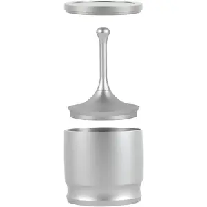 58mm Coffee Dosing Rings Press Aluminum Alloy Espresso Coffee Powder Receiver Container Anti Flying Dust Powder Cup(Silver)