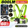 800LM High-Visibility Running Lights for Runners, Adjustable 45° Beam & 360° Reflective Vest, IPX4 Waterproof Running Vest Light for Night Walking/Cycling/Jogging, 4-25Hrs Runtime 2026 September Stock Up Campaign