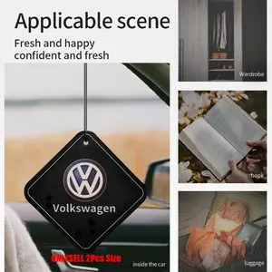 2 PCS Car Badge Logo Perfume Sheet Air Freshener Pendant Car Fragrance Paper Sheet Car Car Decoration Universal Pendant Suitable for Volkswagen VW GTI Golf 5 6 7 Mk4 Mk5 Mk6 Polo Passat B5 B6 B7 Scirocco Jetta Tiguan CC Touareg Beetle Rline R Touran Bora