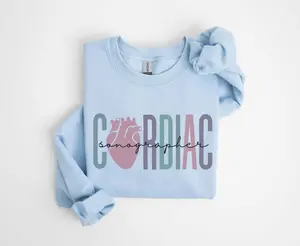 Cardiac Sonographer T-SHIRT / Sweatshirt - Unisex Crewneck Oversized Top for Echocardiographers & Vascular Sonographers - True to Size Fit