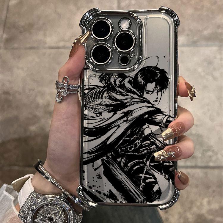 Hot-blooded anime Attack on Titan Plating Phone Case For iPhone 17 17Air  16 15 14 13 12 11 Pro Max X XSMax Plus Anti-Fall