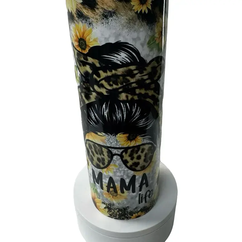 Mama life sunflower Tumbler with fun sassy design  Drinkware Bottle  Cup Water Bottles Lid Washable Reusable Bottled Mug Portable