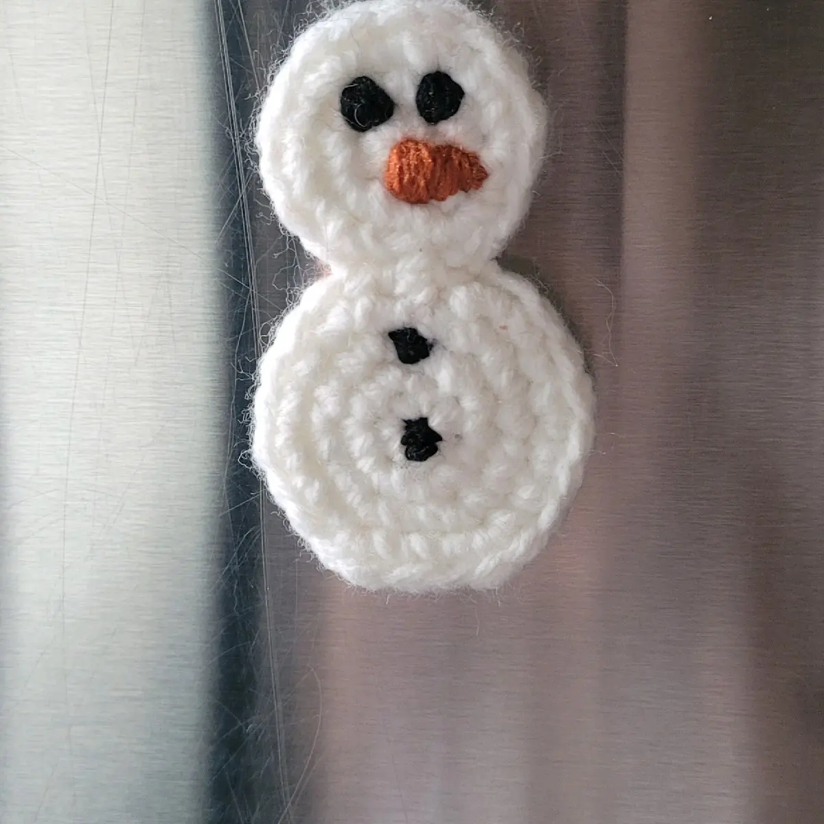 Crochet Snowman Refrigerator Magnet - Perfect Home Decor