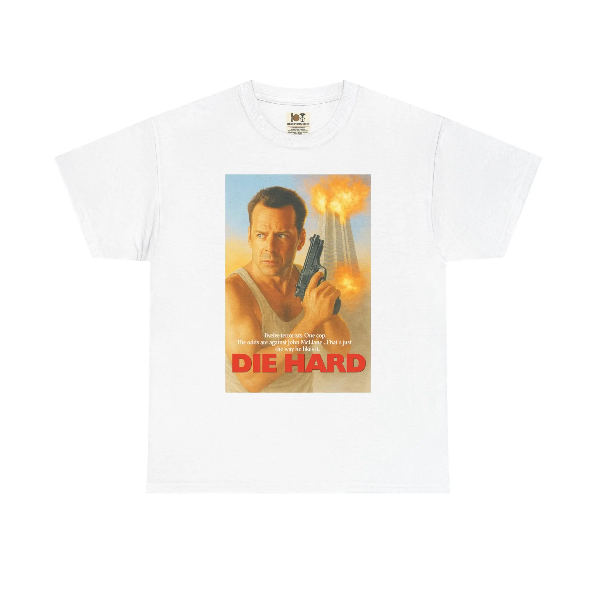Die Hard Unisex Heavy Cotton Tee - Retro Movie Shirt, Action Film Apparel, Gifts for Movie Lovers, Vintage Tee, Casual Wear