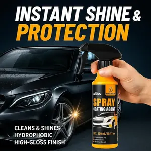 Spray & Protect Nano Car Coating for Ultra Gloss Finish and Scratch Shield Instant Shine Protection Cleans Shines Hydrophobic High-Gloss Finish