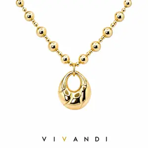 Vivandi Organic Pendant Beaded Necklace