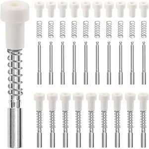 30Pack 5/32 x 1-1/2 Inch Window Screen Plunger Latches Replacement Plunger Pin Set for 3/4" Screen Frame Window Spring Screen Replacement Parts