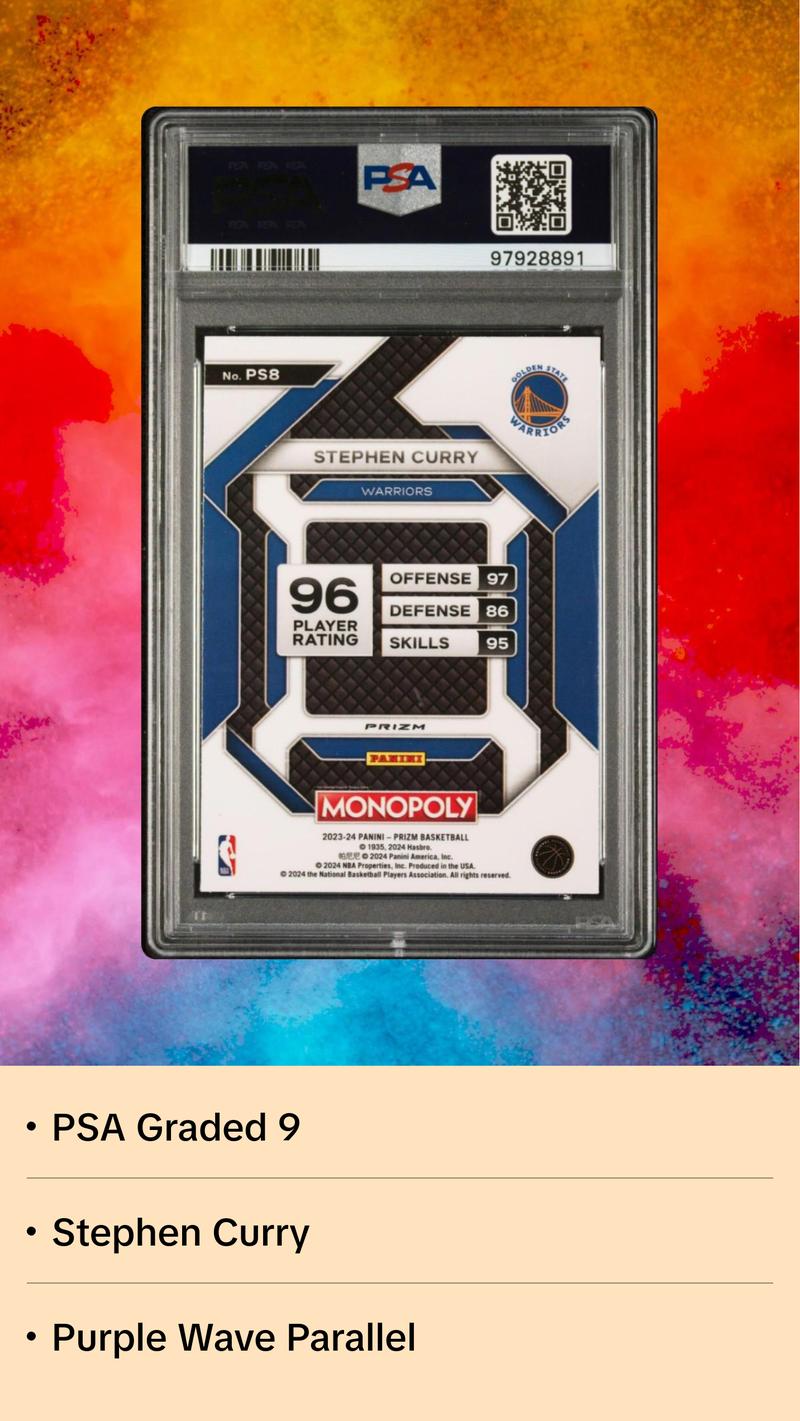 2023-24 Panini Prizm Monopoly - All Star-Purple #PS8 Stephen Curry - PSA 9