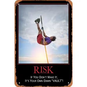 Risk - If You Dont Make It Its Your Own Damn Vault Metal Tin Poster 12 X 8 Inches Man Cave Wall Decor