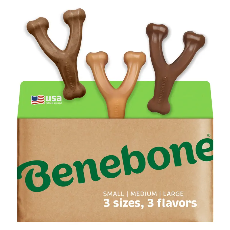 Wishbone Trio | 3-Pack of Durable Dog Chew Toys | Real Flavor & Long-Lasting Play