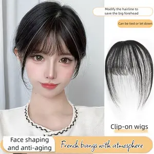 Hairline Solution 4x6 Clip-on Fringe | 3D Japanese Bangs for Instant Forehead Reshaping & Gray Blending | Hand-crafted for Effortless Daily Use