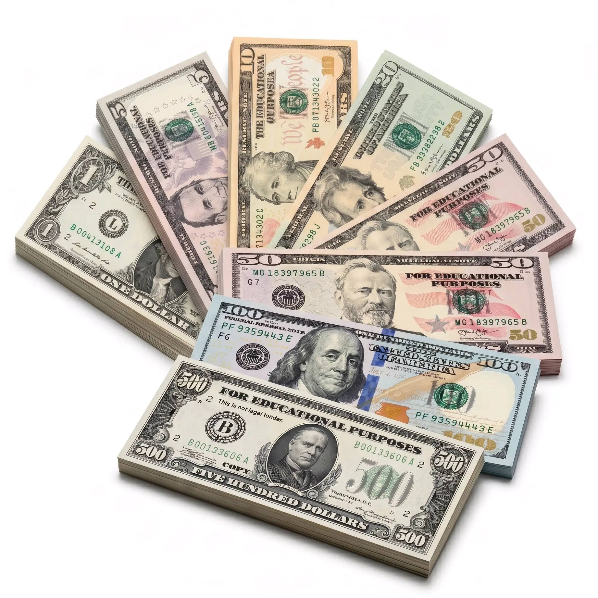 280 Pcs Full Play Money Set – 7 Denominations Prop Money, Total Face Value $27,440 for Board Games, Money Math, Classroom Rewards & Pretend Play, best for teachers, kids and family use