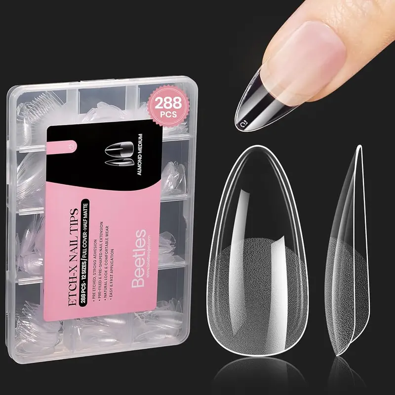 Beetles Thin Extension Nail Tips,  Almond Coffin Square Oval Stiletto Squoval Shape Acrylic Gel False Nail Tips DIY Nails Art sets Matte Professional mothersdaygift Spring Nail Summer Nail Vacation Nail #SummerVibes