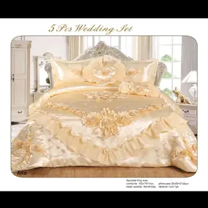 King Size Bed Set 6 Piece Pink Bedroom Accessories with Ruffled Design and Multiple Color Options