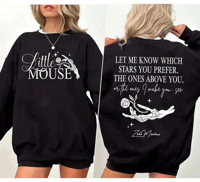 Little Mouse Sweatshirt, Haunting Adeline Sweatshirt, Dark Romance Reader Crewneck, Bookish Lover Pullover, Spicy Romance Shirt, Casual Wear, Classic Fit, Printed Crewneck Sweatshirt