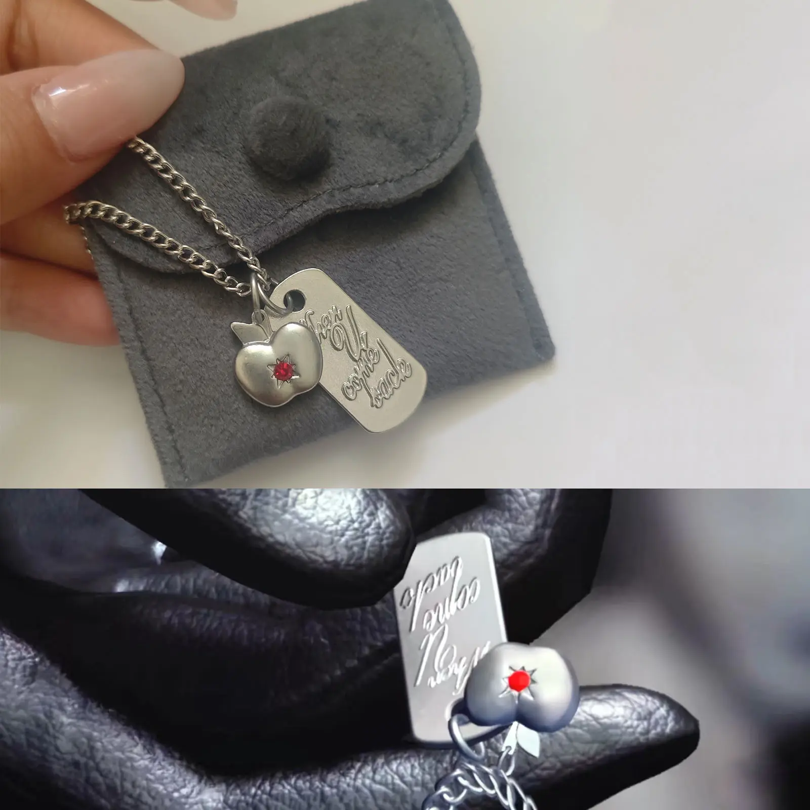 Love and deepspace game Caleb same necklace Role-playing Caleb pendant jewelry accessories props Gothic Stainless Steel Dainty Heart Zirconia