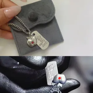 Love and deepspace game Caleb same necklace Role-playing Caleb pendant jewelry accessories props Gothic Stainless Steel Dainty Heart Zirconia