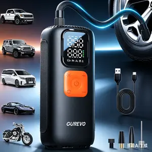 GUREVO Cordless Tire Inflator Portable Air Compressor with Large Capacity Battery Wireless Digital Display Enhanced Safety Features for Cars & Inflatables