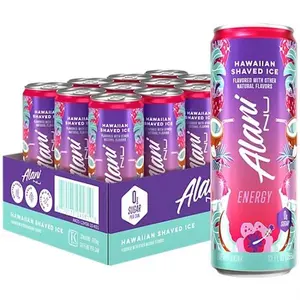 Alani Nu Energy Drink - Hawaiian Shaved Ice by Brittany Mahomes (12 Drinks, 12 Fl. Oz. Each)