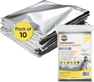 SAFECASTLE Emergency Mylar Blankets | Thermal First Aid Foil Blanket