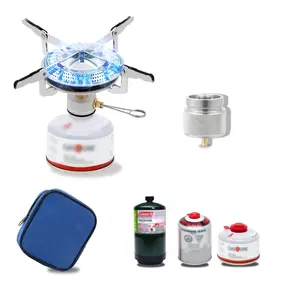 Backpacking Stove Portable Camping Stove Burner, Caudblor Small Backpack Stoves with Butane Adapter, Lightweight Hiking Stove with Carrying Case for Travel, Little Father's Day gifts Camp Stove