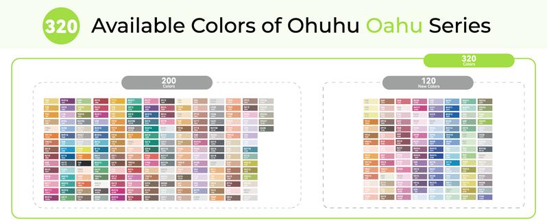 Ohuhu Alcohol Markers:  Chisel & Fine - 320 Colors - Double Tipped Art Markers for Artists Adults Coloring Drawing Sketching Illustration - Refillable - AP Certificated - Oahu Series of Ohuhu - Valentine's Day Gift