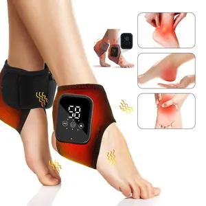 1/2 PCS Black/Grey electric foot heat therapy massager, portable heated vibrating ankle support, heated ankle brace, 3 heat settings + 3 vibration settings, timer and touchscreen functions, suitable for both left and right feet, ideal as a gift for