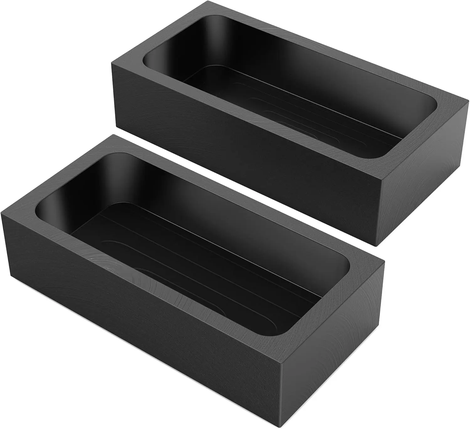 2-Pack Rectangular Graphite Ingot Molds (2.2lbs Each) - High-Purity, Heat-Resistant (Up to 2000°F) 2-Piece Set for Casting Gold, Silver, Copper with Tapered Edge, Casting Use Ingot Form, Two Piece Set