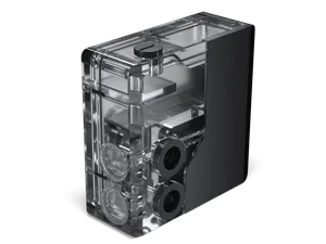 Phanteks Glacier EZ-Fit 120RES-DDC Body, Compact Reservoir for DDC Pump, Integrated EZ-Fit 16mm Fittings, Pump not included, D-RGB, Black