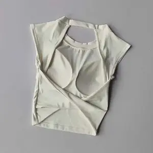 Sports bra sports T-shirt Women fixed chest pad sexy backless sports vest fitness quick drying slimming gym top sportswear yoga tank top