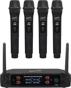 Supersonic SC-909 2.4G 4-Channel Wireless Microphone System with 160FT Range & Crystal Clear Sound for CD Events - Audio