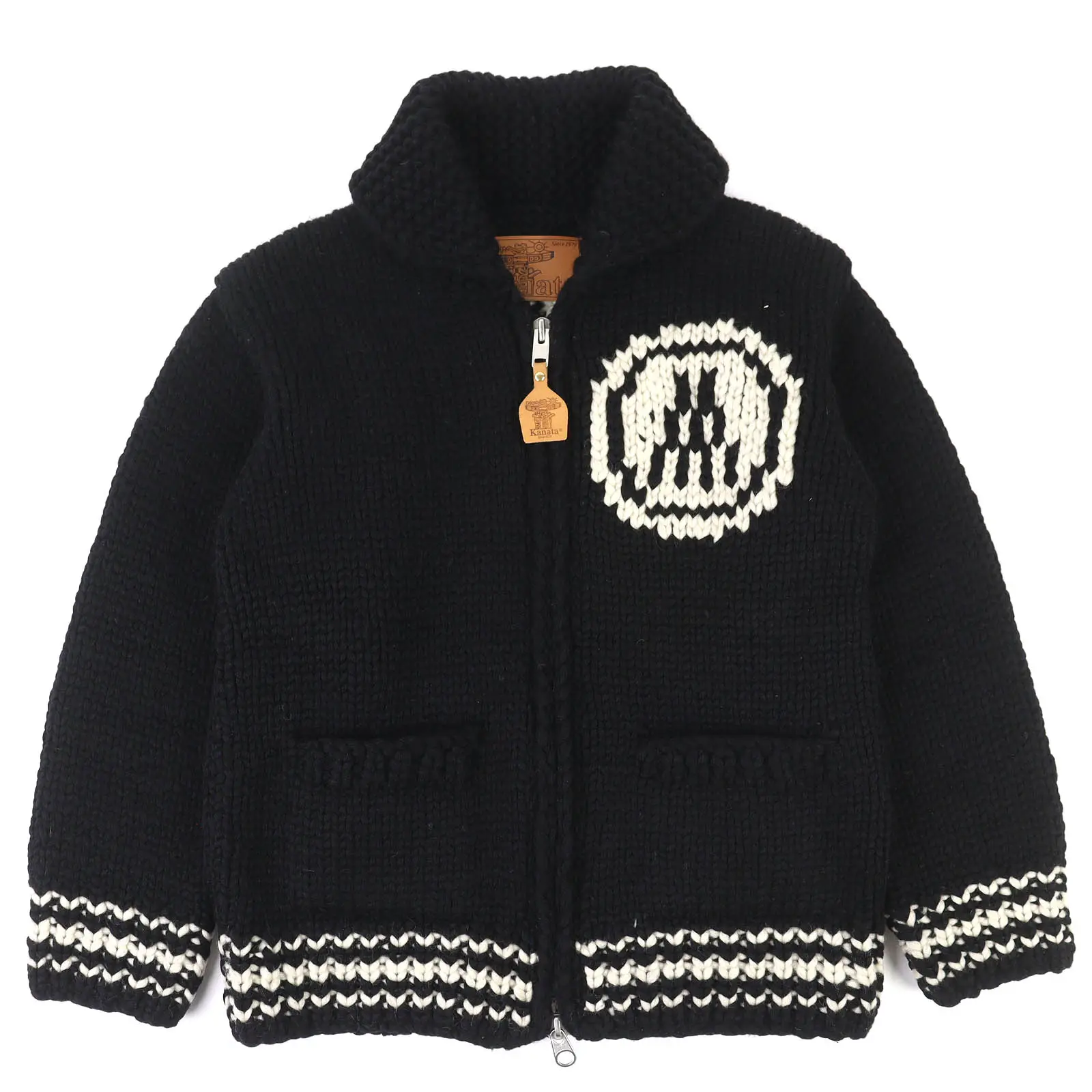 Pre-owned MONCLER Wool Small Leather Goods Genius Kanata Cardigan