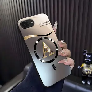 Suitable for [iPhone 16e] high-end MagSafe phone case🥰, Luxury Gradient Bling Rhinestone Letter Magnetic Case Choose from all 26 letters—featuring a sophisticated, minimalist design 952