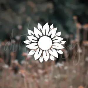 Sunflower Decal, Floral Stickers, Adhesive Vinyl, Waterproof/Weatherproof