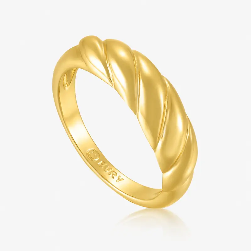 EVRY JEWELS Gold or Silver Plated Women's Waterproof Don't Get It Twisted Ring