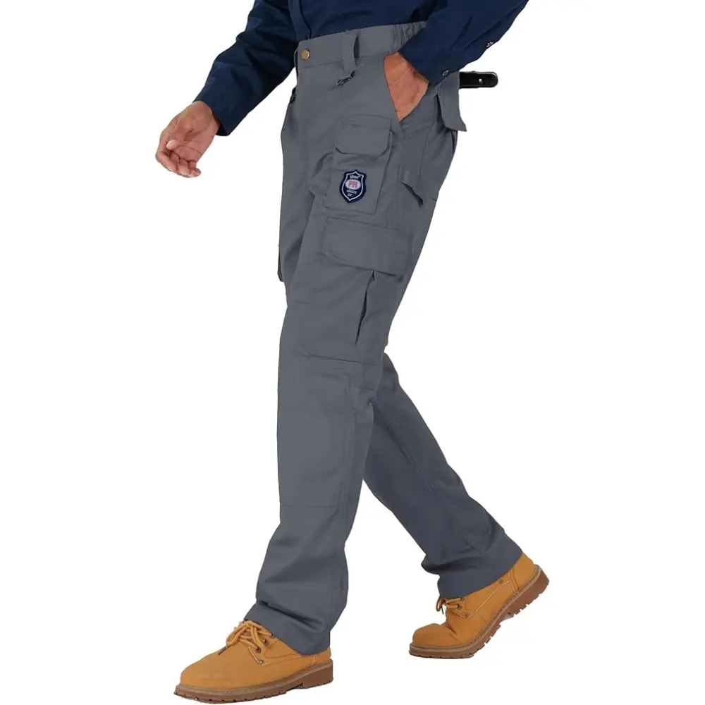 FR Pants for Men Flame Resistant Cargo Pants 7.5 oz FRC Pants Elastic Waist Fire Retardant Work Pants with 7 Pockets summerwins