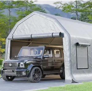 VanAcc Carport 12x24FT Heavy Duty Portable Garage, Carport Canopy with Roll-Up Ventilated Windows, Waterproof Canopy for Car, Truck, Boat, Party, Silver