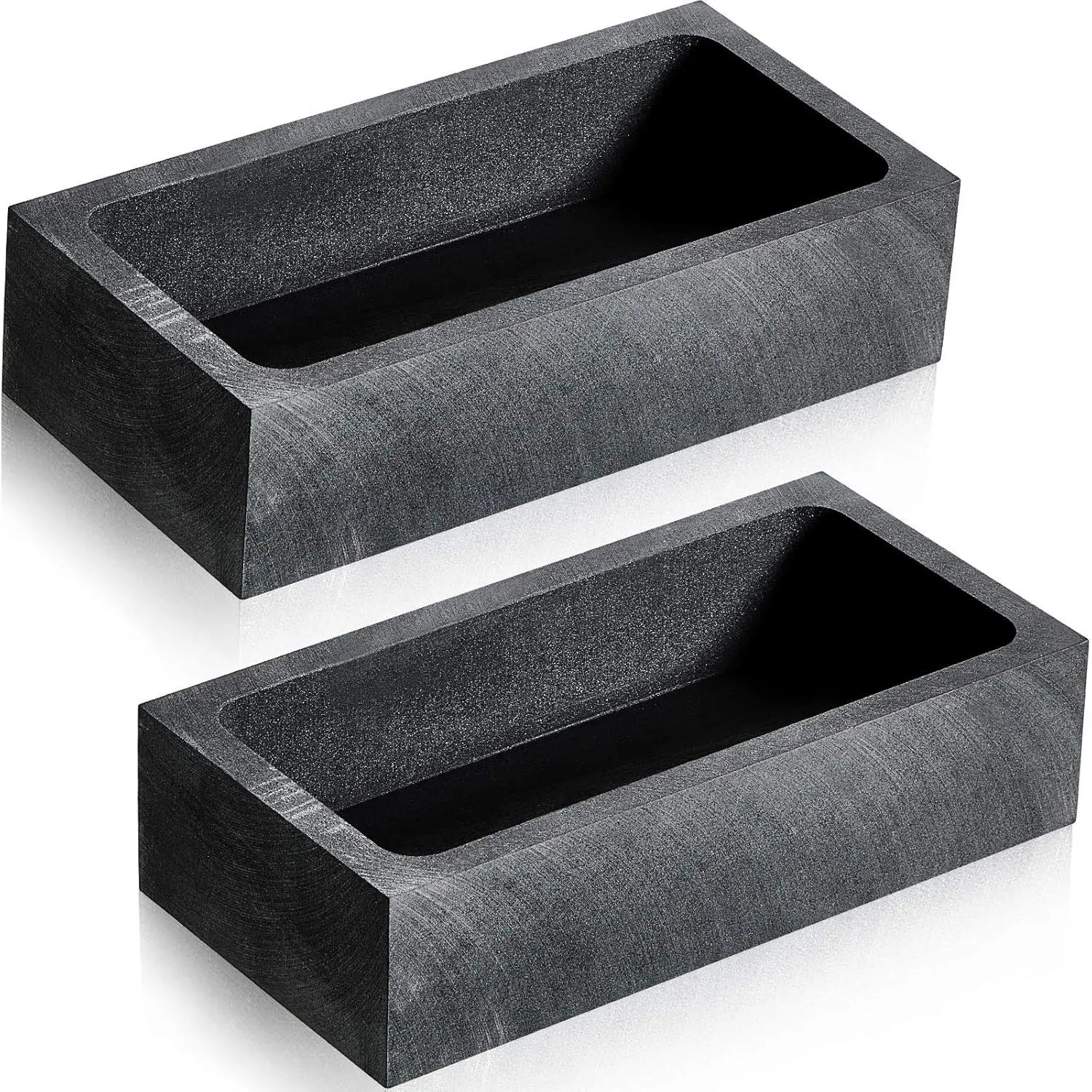 2-Piece Graphite Ingot Mould Crucible (4x2x1 in) for Casting Gold, Silver, Aluminum, Copper, Brass Melting & Refining, Metalworking, Thermal Conductivity, Thermal Stability