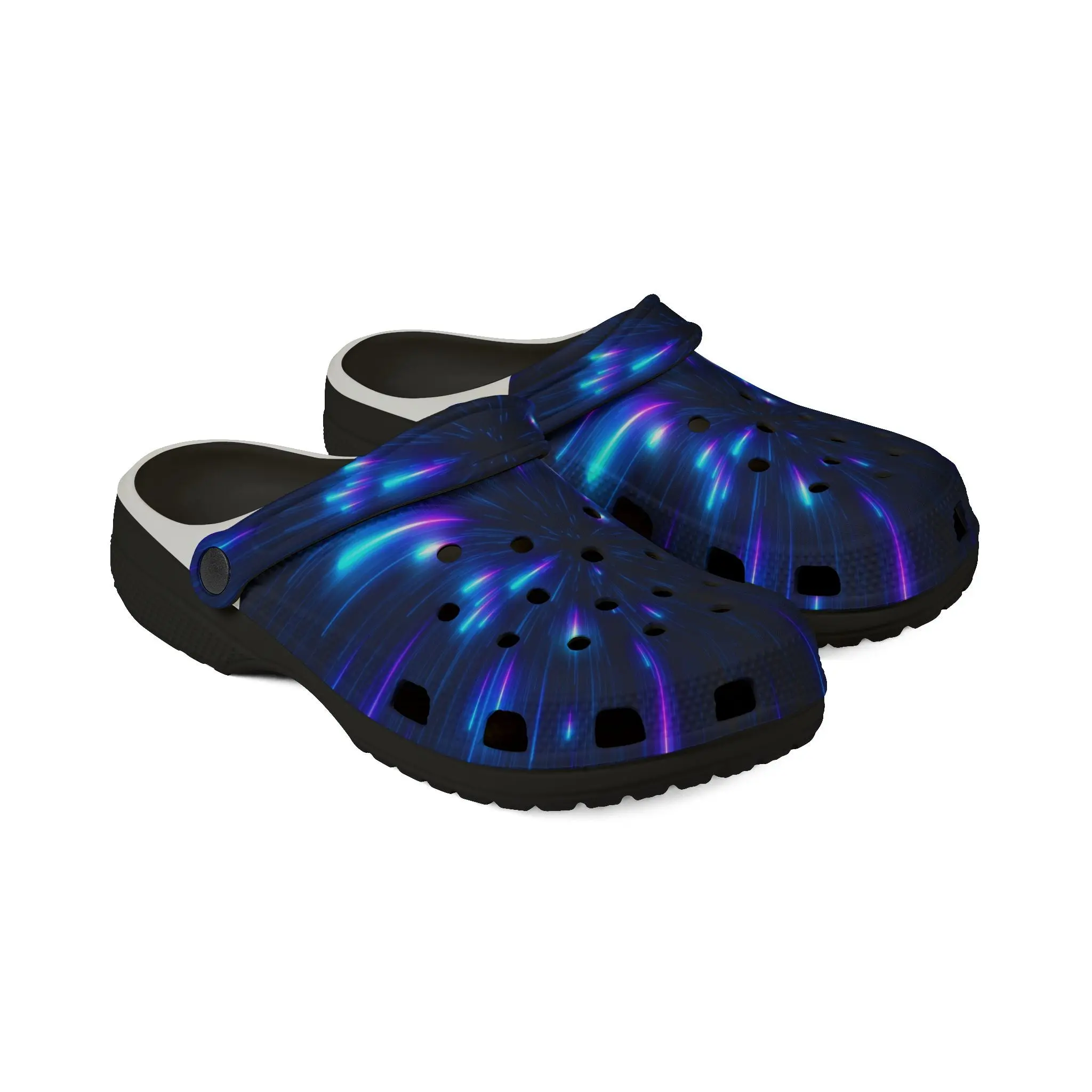 Manly Mania Galaxy Clogs - Lightweight EVA Round Toe Summer Footwear with All-Over Print & Anti-Slip Sole for Home & Outdoor Use