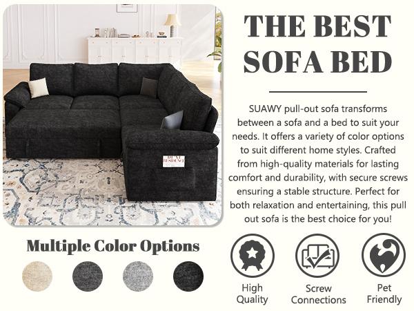【3-4 Packages】108 Inch Sectional Sleeper Sofa with Pull Out Bed, U Shaped 5/7 Seat Modular Sectional Sofa with Storage, Sectional Couches for Living Room, Cloud Modular Couch, Removable Sofa Cover#daybed 【3-4 Packages】108 Inch Sectional Sleeper Sofa with Pull Out Bed, U Shaped 5/7 Seat Modular Sectional Sofa with Storage, Sectional Couches for Living Room, Cloud Modular Couch, Removable Sofa Cover#daybed
