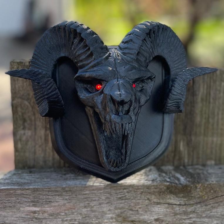 Evil RAM Skull V3 Emblem with 12v LEDs Fits 09+ 4th gen RAM Pickup Tailgate badge -1500, 2500, 3500