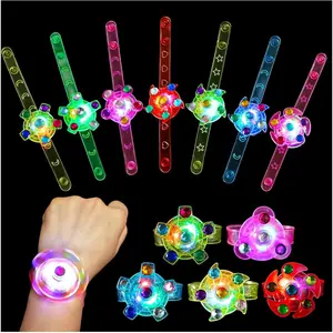 12 Pack LED Light Up Fidget Spinner Bracelets Party Favors for Kids 4-8 8-12 Glow in The Dark Party Supplies Birthday Gifts Treasure Box Toys Goodie Bags Stuffers for Kids
