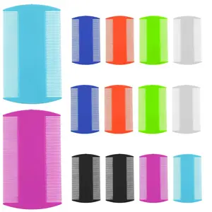 14 Pcs Multi-color Plastic Double Sided Fine Teeth Pet Comb for Cats Dogs, Lice Flea Dandruff Removal Keep Skin Healthy and Soft Hair