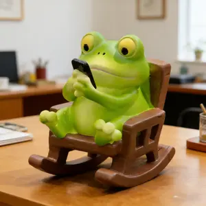 Cute Frog Chair Phone Holder, Desktop Healing Decor, Creative Resin Gift, Adorable and Fun Desk Accessory, Perfect for Home Office