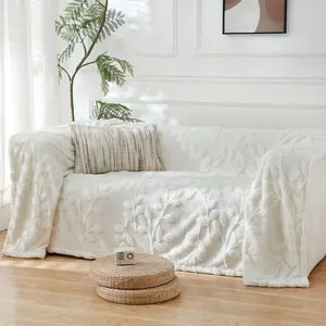 Soft Cozy Faux Fur Throw Blanket, Fuzzy Plush Thick Bubble Blanket, Oversize Luxury Fluffy Blanket for Couch, Sofa, Bedroom, and Living Room， Throw Blanket for Couch Soft Warm