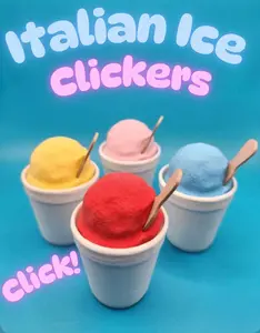 Mini Italian Ice Clicker – Mini Shaved Ice/Sno-Ball Clicker| Fun Stress Relief Sensory Toy