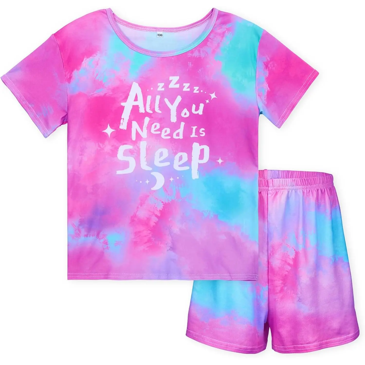 Z-CPA71  Girls Pajamas Set for Kids Pajamas 2 PCS Short Sleeve Top and Shorts for Toddler Girls Clothes Size 8-14