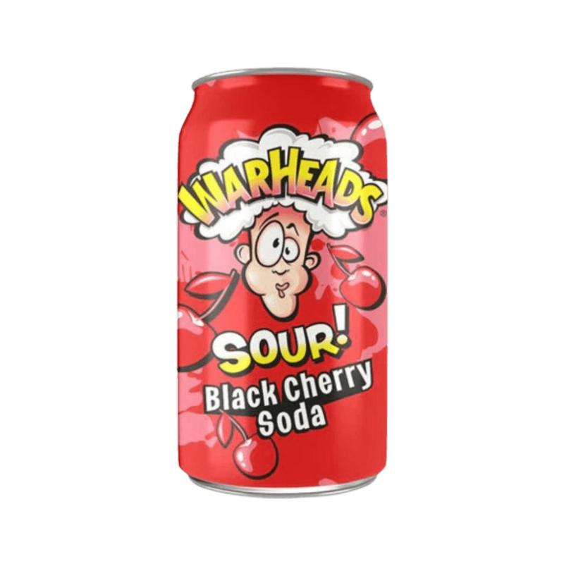 Warhead Sour Black Cherry Flavor Fruity Soda, Sugar-Sweet Fizzy Beverage
